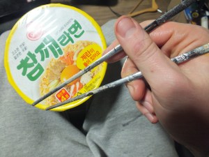 Chopsticks and noodles